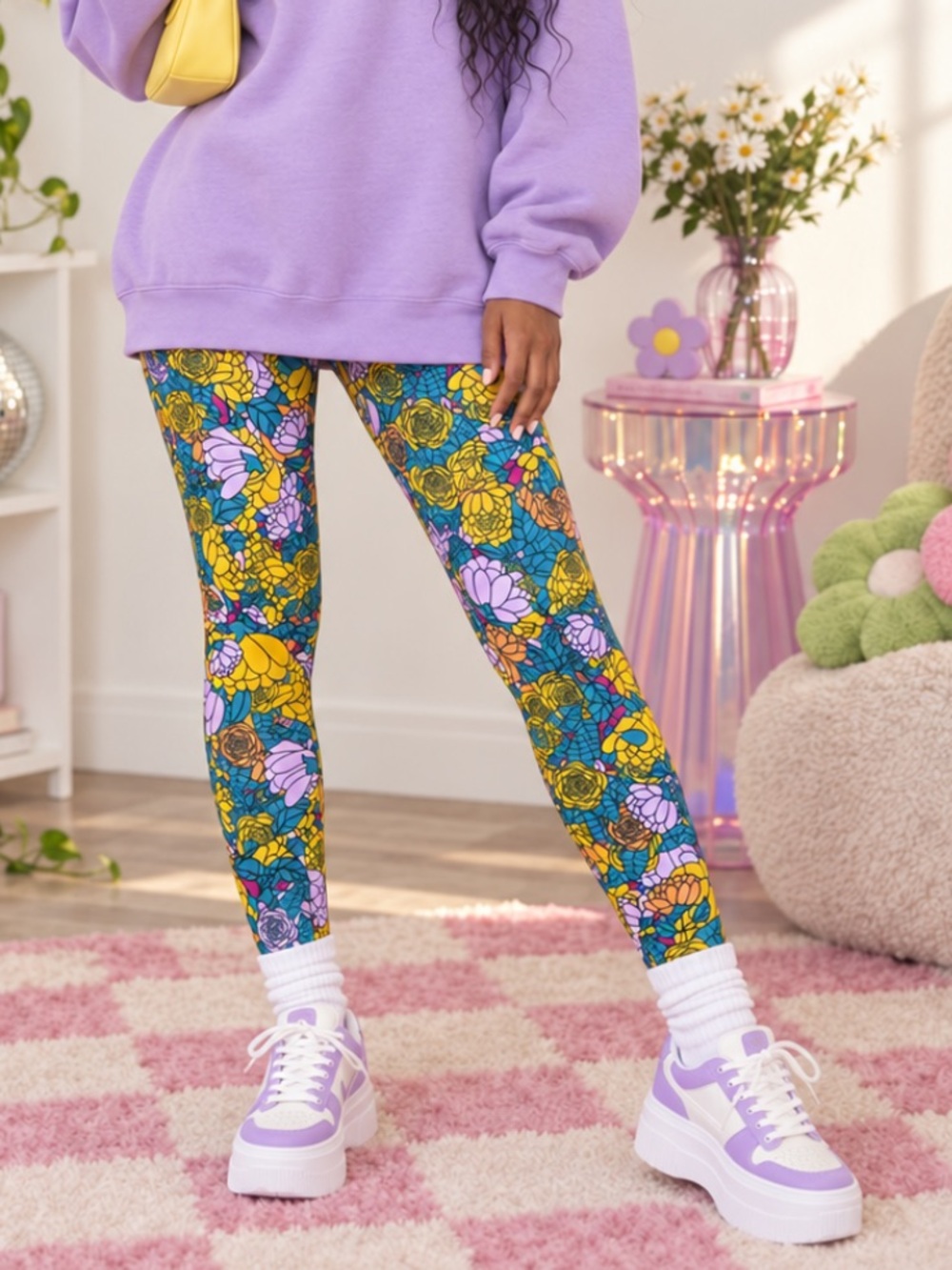 Floral Stretch Leggings in Multicolor